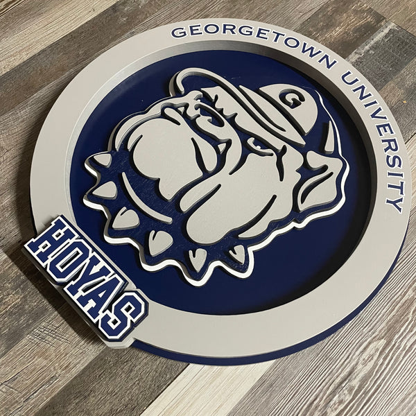 Georgetown University Hoyas - Layered Wood Sign For the Sports Lover Arizona Copper Beard