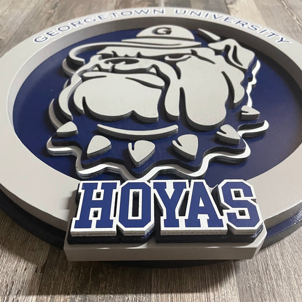 Georgetown University Hoyas - Layered Wood Sign For the Sports Lover Arizona Copper Beard