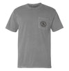 Grey T-shirt with front pocket and small chest logo