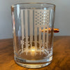 Gun American Flag with .308 Bullet - Laser Etched Whiskey Glass For the Bar Bald Eagle Products