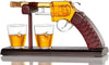 Revolver Gun Whiskey Decanter - with 2 Bullet Shot Glasses