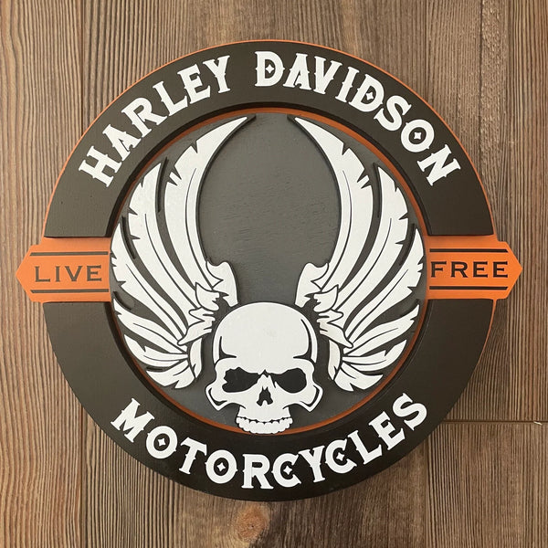 Harley-Davidson Motorcycles - Layered Wood Sign