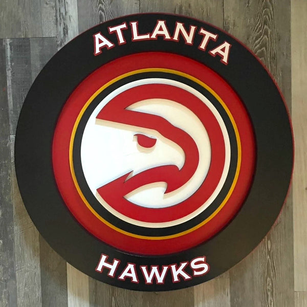 Atlanta Hawks - Layered Wood Sign For the Sports Lover Arizona Copper Beard