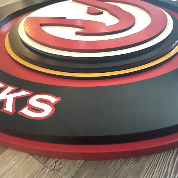 Atlanta Hawks - Layered Wood Sign For the Sports Lover Arizona Copper Beard