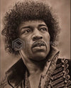 Jimi Hendrix Charcoal Portrait – Gallery Wrapped Canvas