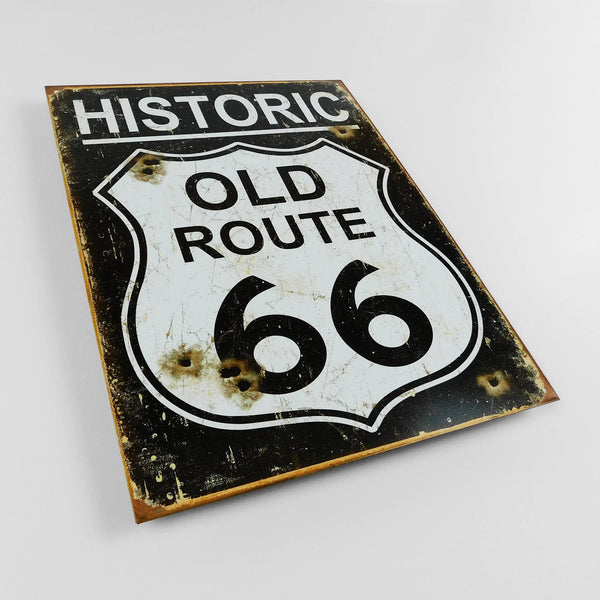 Historic Old Route 66 - Tin Metal Sign