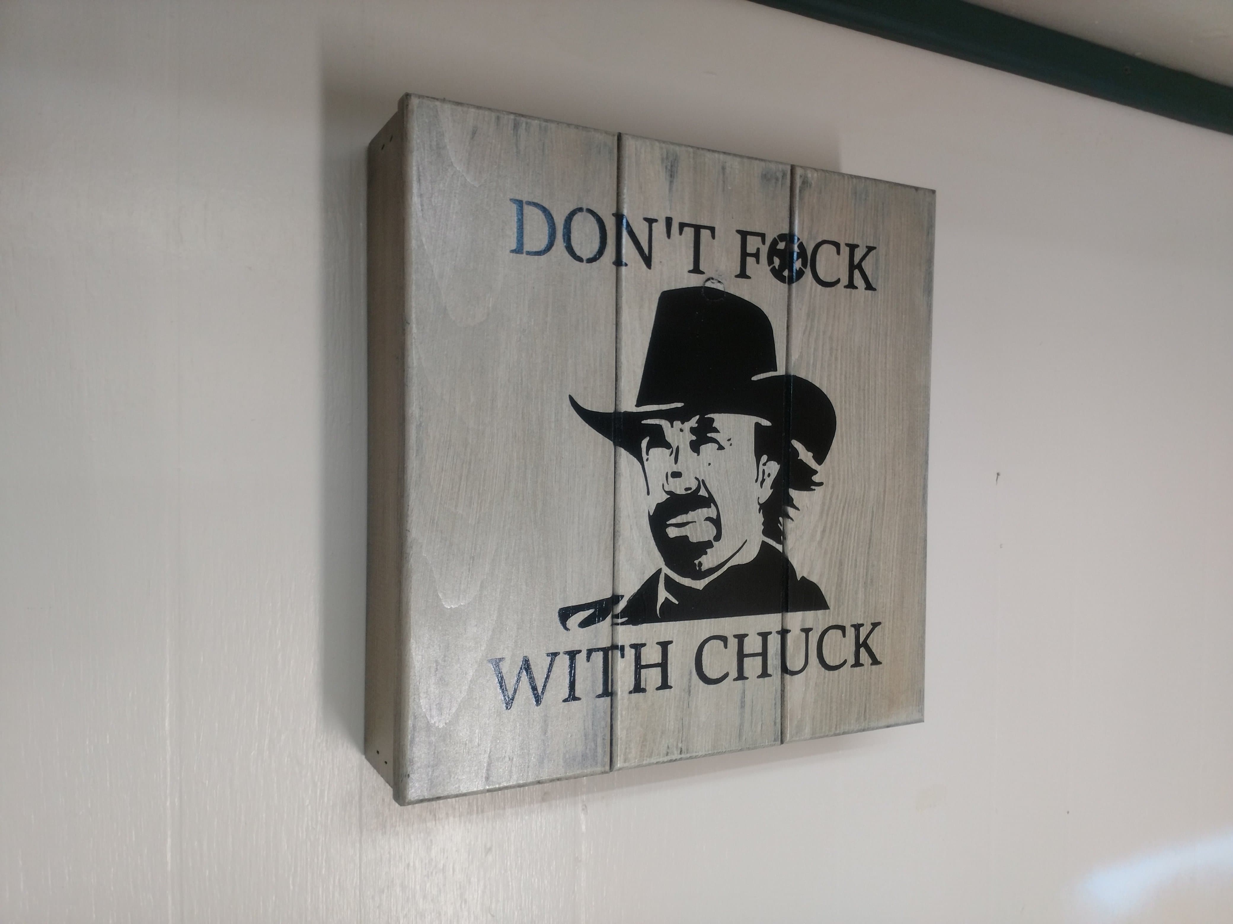 Chuck Norris Gun Concealment Wall Art Box