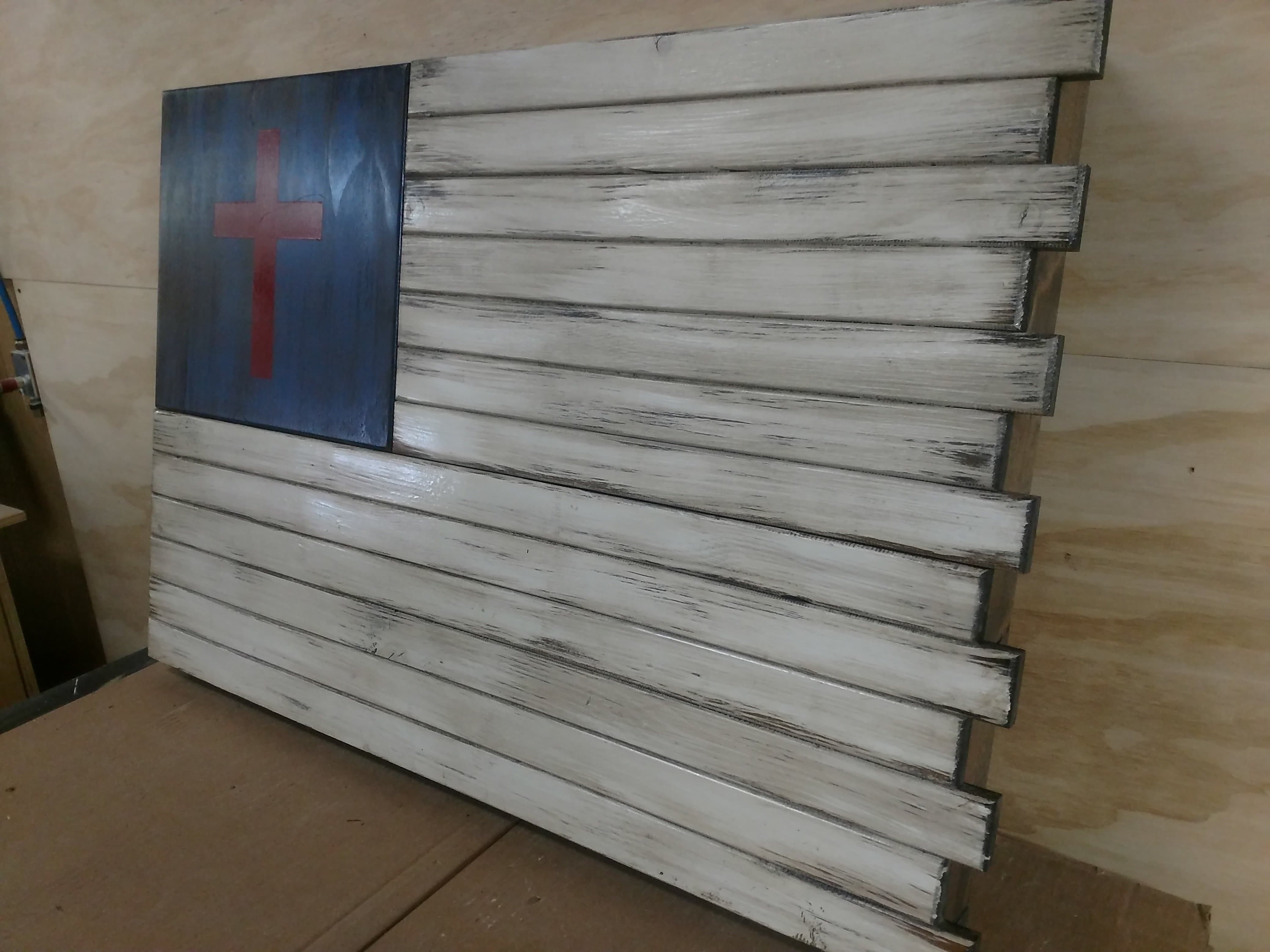 Large American Flag Gun Concealment Case with 2 Compartments