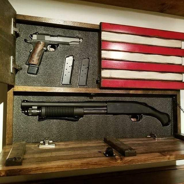Dual Compartment Small American Flag Gun Concealment Case