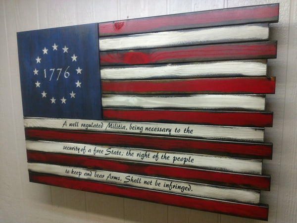 Deluxe 3 Compartment Gun Concealment Case (Traditional American Flag Designs)