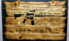 Charred AR-15 "Join or Die" Hidden Gun Storage Sign