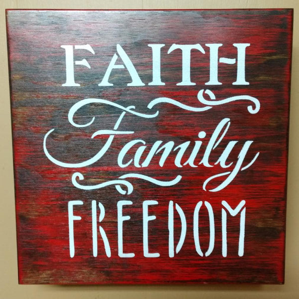 “Faith, Family, Freedom” Mini Concealment Wall Art Box