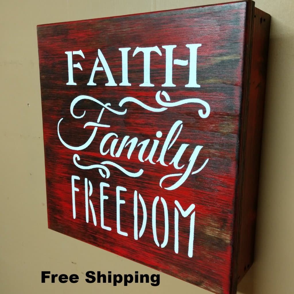 “Faith, Family, Freedom” Mini Concealment Wall Art Box