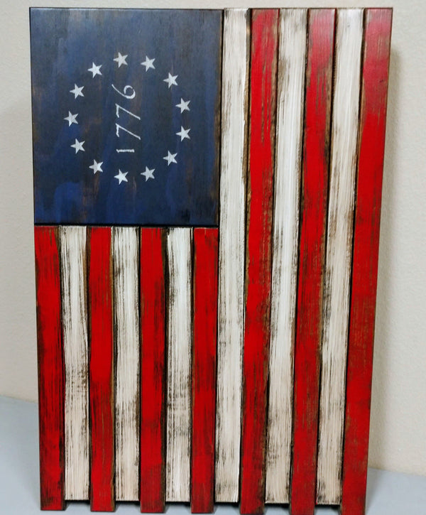 Large Vertical Hanging American Flag Gun Concealment Case