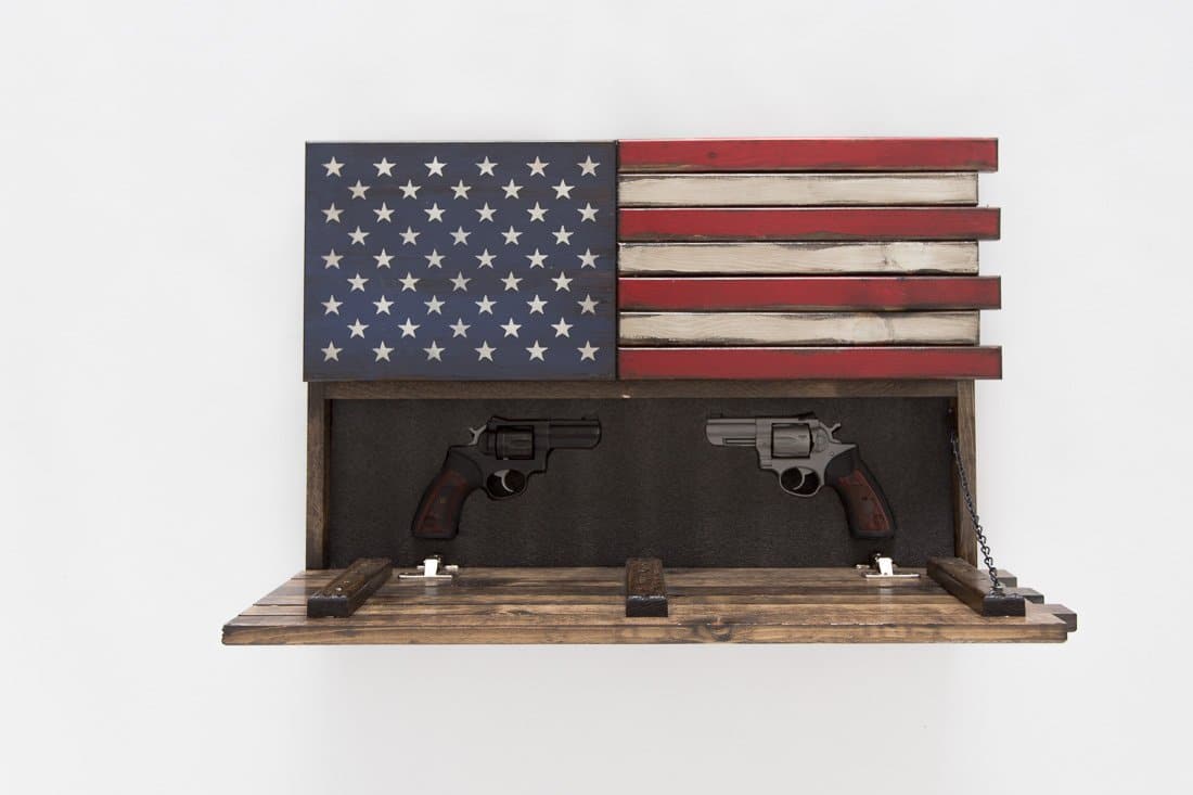 Dual Compartment Small American Flag Gun Concealment Case