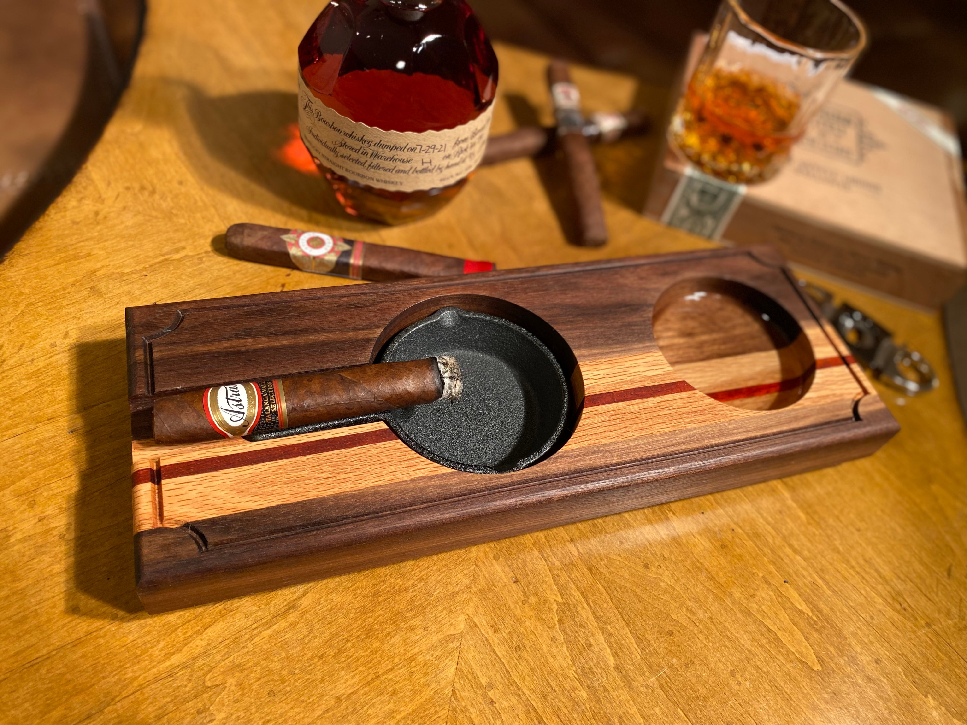 Leaf & Barrel Board - Cigar Ashtray and Coaster