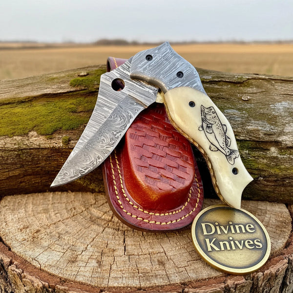 Trusted Bone handle folding knife