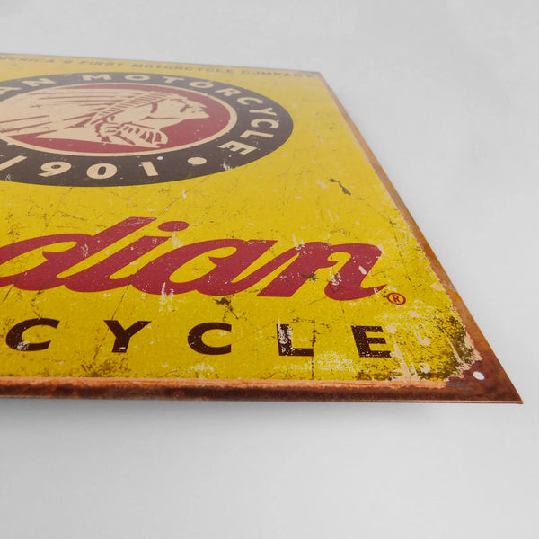 Indian Motorcycle 'Since 1901' - Tin Metal Sign For the Gear Head Sign Box Co.