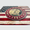 Indian Motorcycle 'American Flag' - Tin Metal Sign For the Gear Head Sign Box Co.