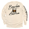 Sand long-sleeve tee with Bourbon the Spirit of America back graphic