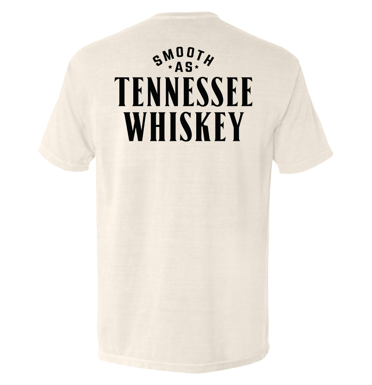 Ivory short-sleeve T-shirt with Tennessee Whiskey graphic on the back