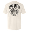 Ivory back graphic T-shirt with bottle and stars emblem, short sleeves