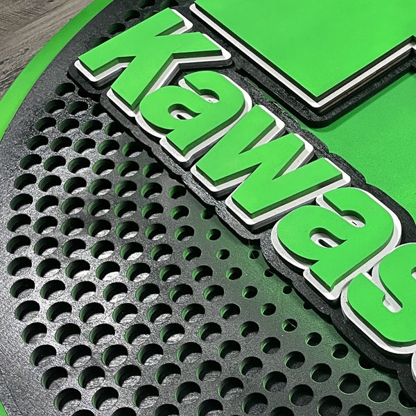 Kawasaki Motorcycles - Layered Wood Sign For the Gear Head Arizona Copper Beard
