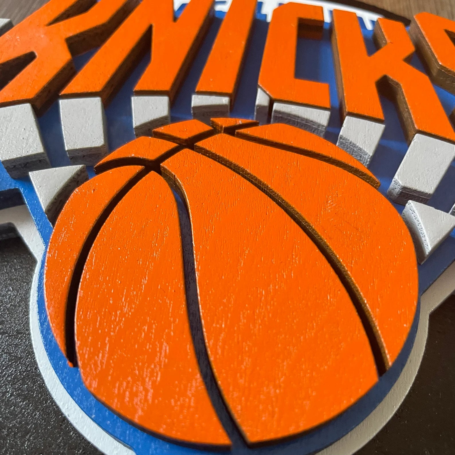 New York Knicks - Layered Wood Sign For the Sports Lover Arizona Copper Beard