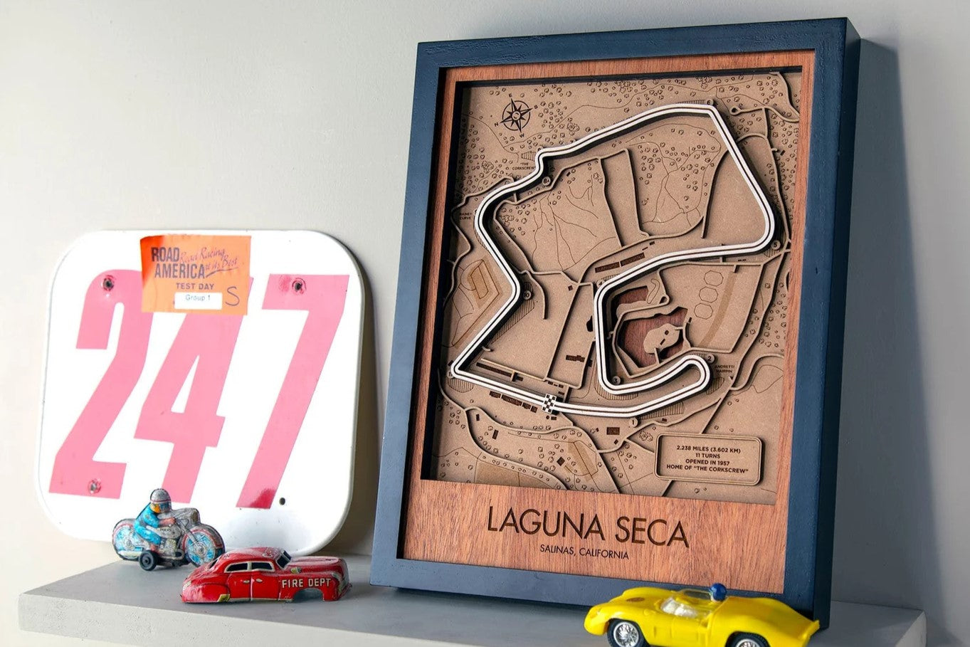 Laguna Seca Raceway - 3D Wood Track Map For the Gear Head Karta Trek