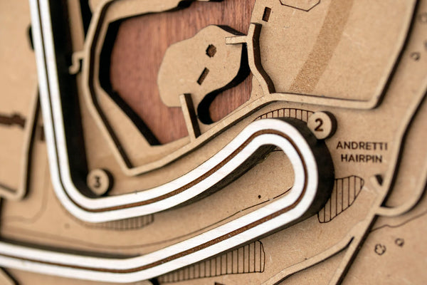 Laguna Seca Raceway - 3D Wood Track Map For the Gear Head Karta Trek