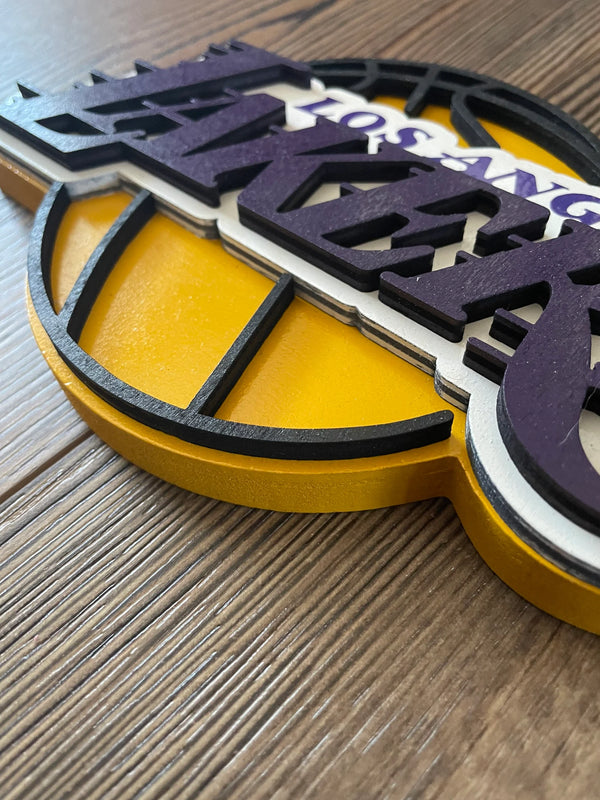 Los Angeles Lakers - Layered Wood Sign For the Sports Lover Arizona Copper Beard