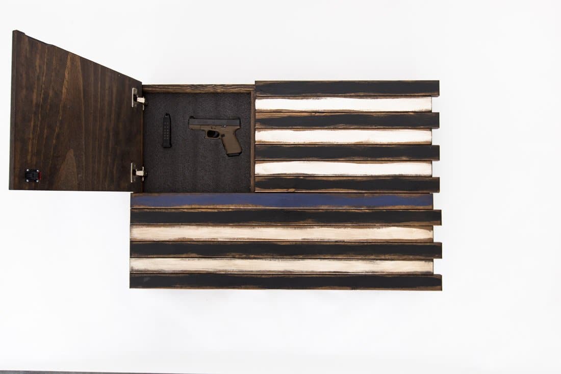 Large American Flag Gun Concealment Case with 2 Compartments