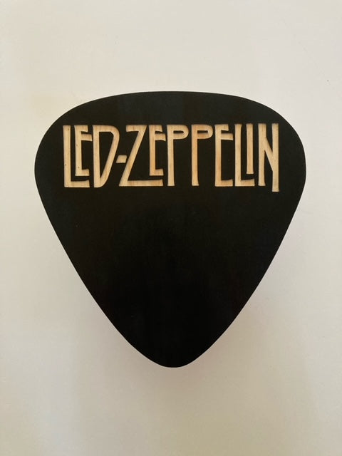 Classic Rock Guitar Pick – 10.5 Inch Wood Wall Sign For the Music Lover Revolution Designs