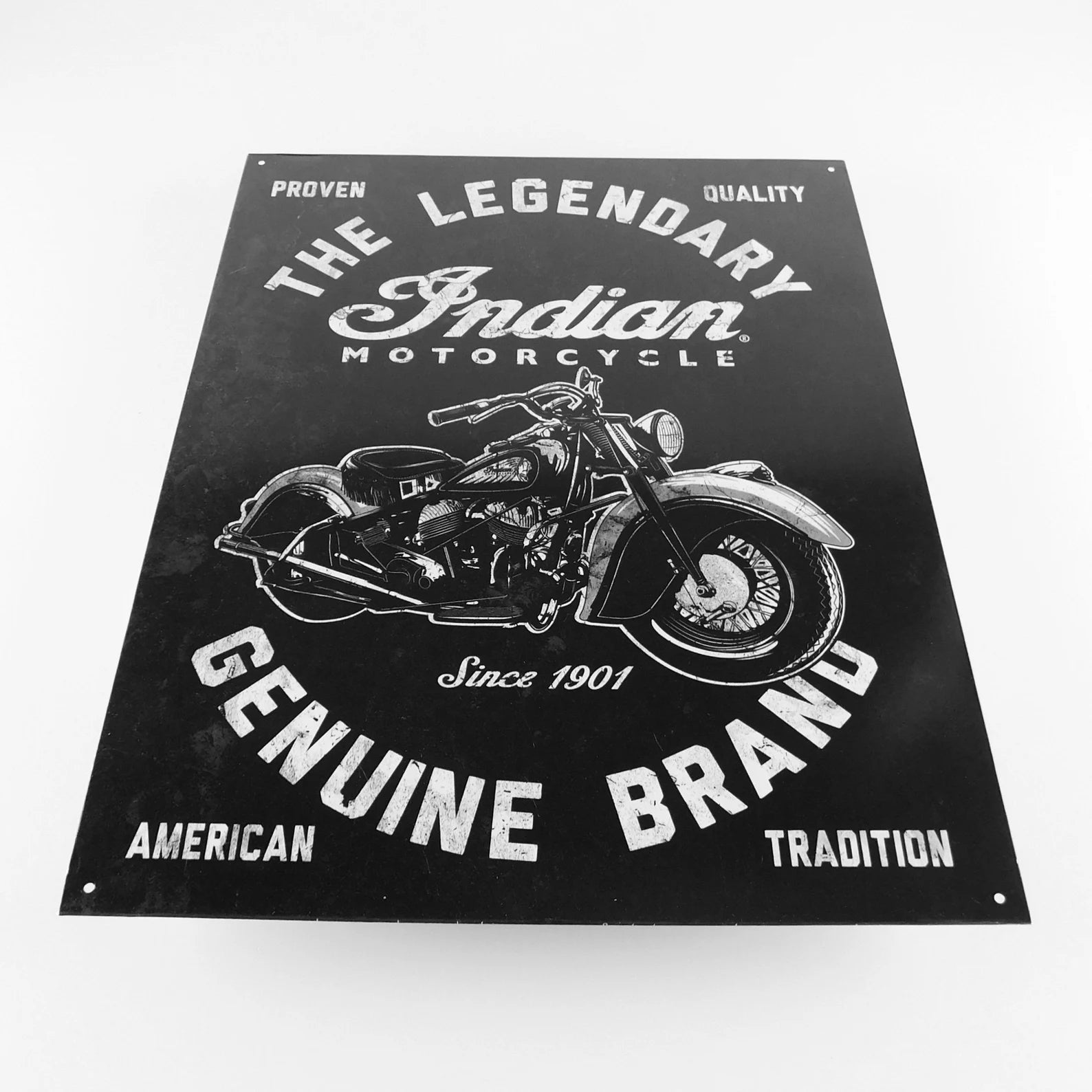 Legendary Indian Motorcycle - Tin Metal Sign For the Gear Head Sign Box Co.