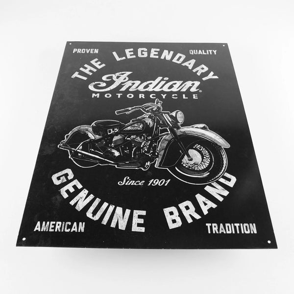 Legendary Indian Motorcycle - Tin Metal Sign For the Gear Head Sign Box Co.
