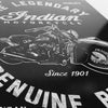 Legendary Indian Motorcycle - Tin Metal Sign For the Gear Head Sign Box Co.