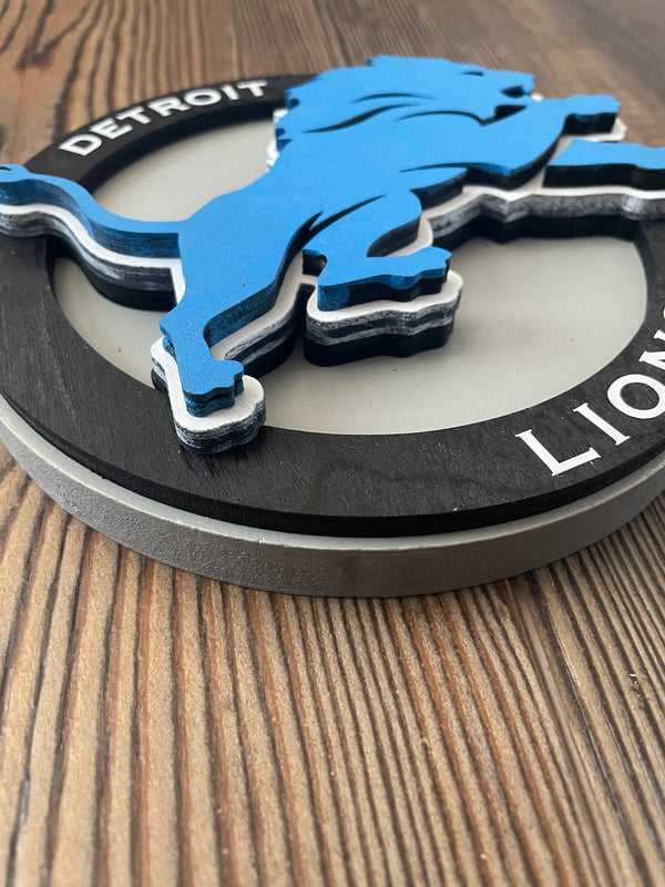 Detroit Lions - Layered Wood Sign
