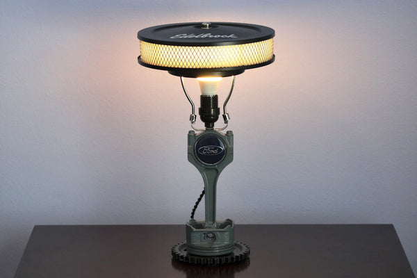 Piston and Air Filter Desk Lamp - Black Edelbrock