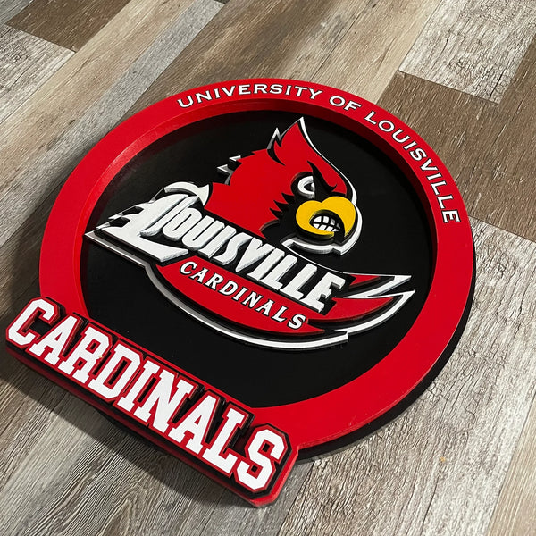 University of Louisville Cardinals - Layered Wood Sign For the Sports Lover Arizona Copper Beard