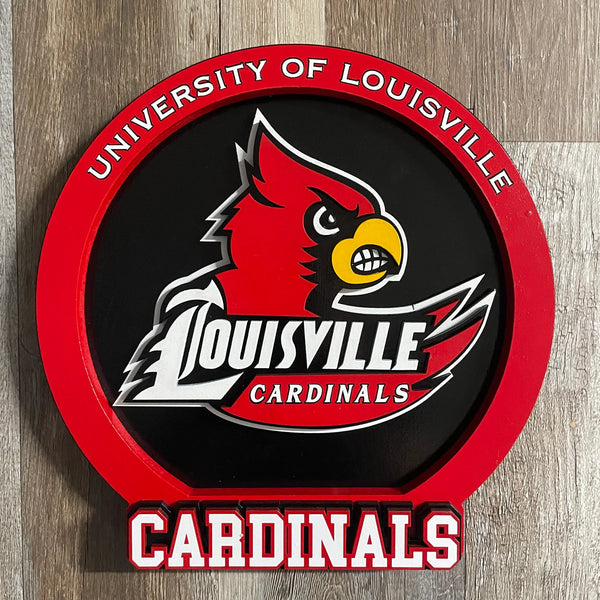 University of Louisville Cardinals - Layered Wood Sign For the Sports Lover Arizona Copper Beard