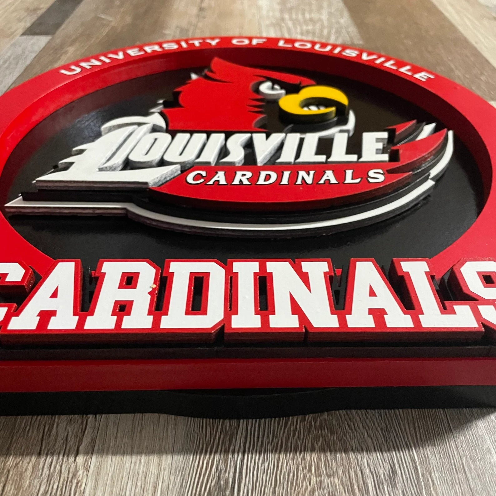 University of Louisville Cardinals - Layered Wood Sign For the Sports Lover Arizona Copper Beard