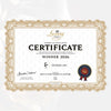 Luxury certificate winner 2026 card with gold border and TsukiGlass seal
