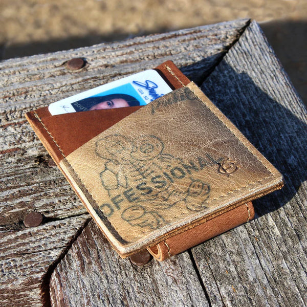 Vintage Baseball Glove Wallet - Money Clip Card Case For the Sports Lover Fielder's Choice
