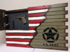 Small 2 Compartment Gun Case - Half Flag & Half Logo Designs
