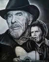 Merle Haggard Charcoal Portrait – Gallery Wrapped Canvas
