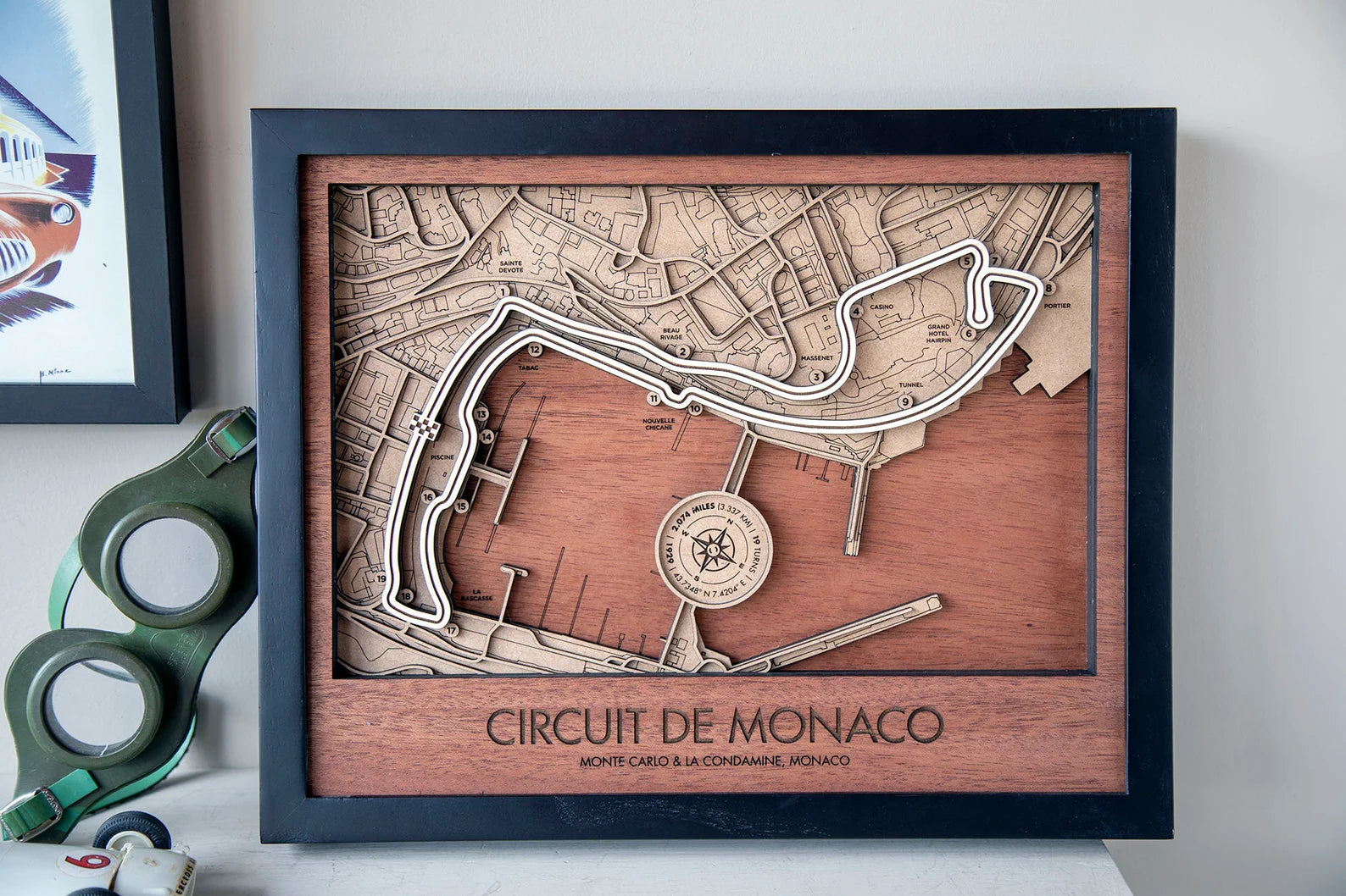 Circuit de Monaco - Formula 1 - 3D Wood Track Map