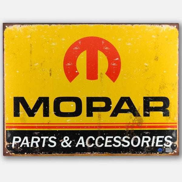 Mopar Parts and Accessories - Tin Metal Sign For the Gear Head Sign Box Co.