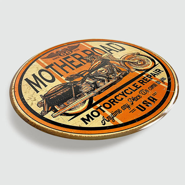 Mother Road Motorcycle Repair - Tin Metal Sign