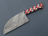 Damascus Steel Serbian Chef Knife – Multi-Colored Handle