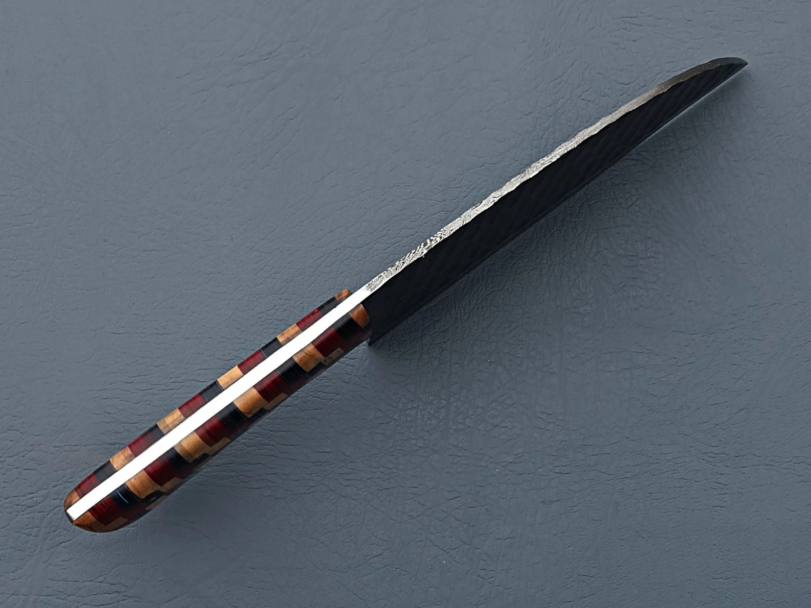 Damascus Steel Serbian Chef Knife – Multi-Colored Handle For the Chef Orklo Knives